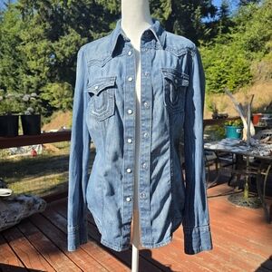 True Religion Blue Denim Shirt